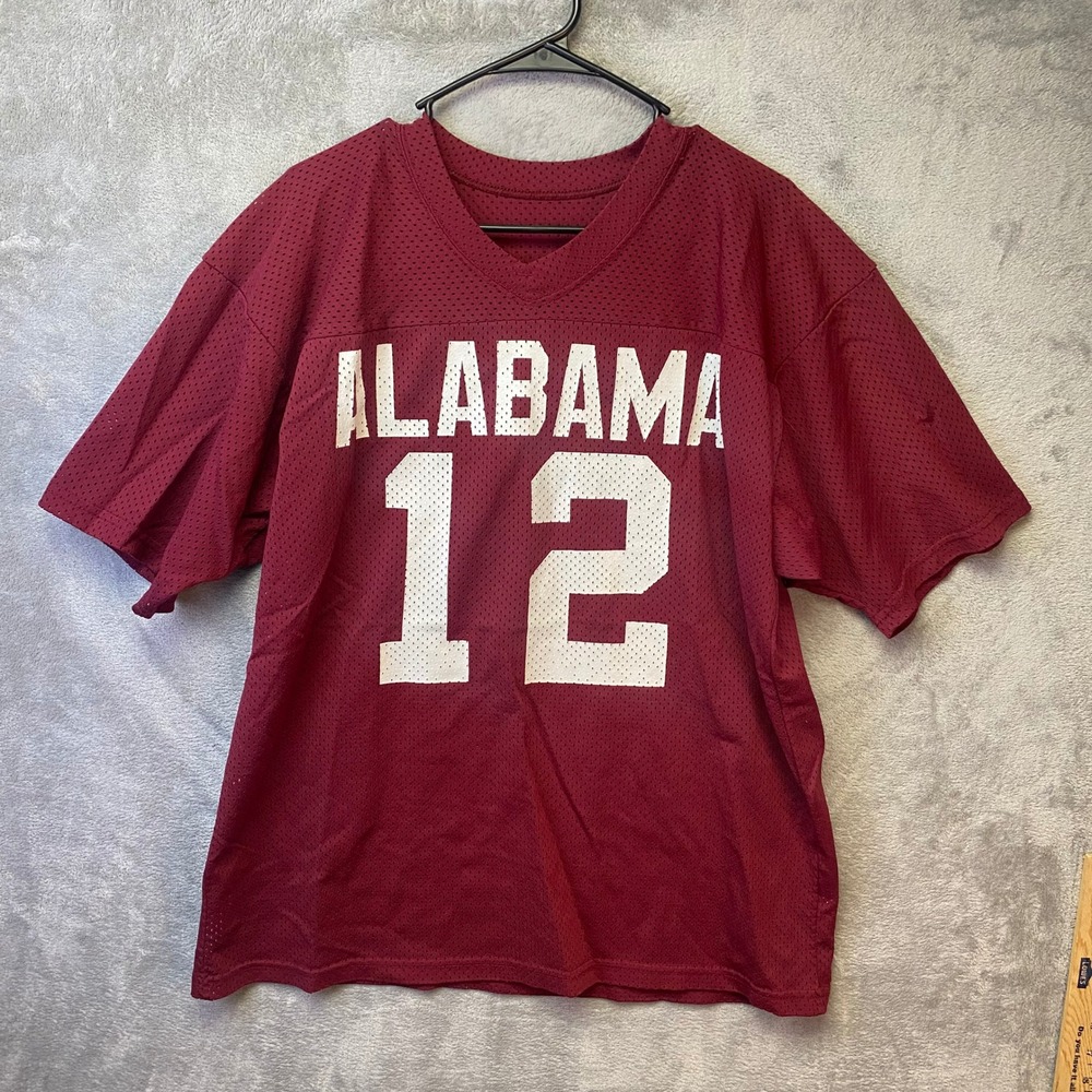 Unbranded Alabama Jersey Mens No Size Tag Crimson Tide #12 Mesh Maroon EUC